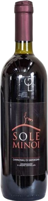 Bottiglia vino Sole Minoi Cannonau di Sardegna DOC Cantina Lecis